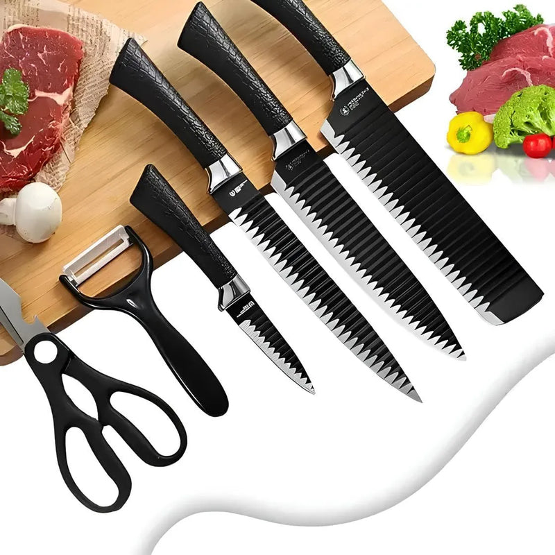 Conjunto de 6 Facas de Cozinha - ChefSteel
