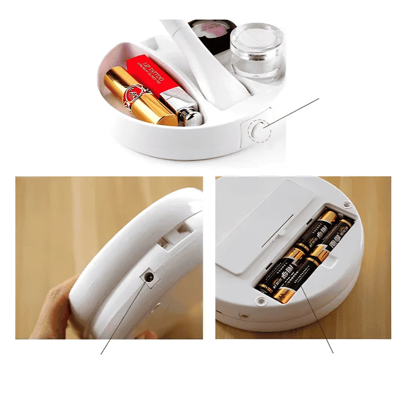 Espelho de Mesa com Luz LED Portátil - BeautyBright