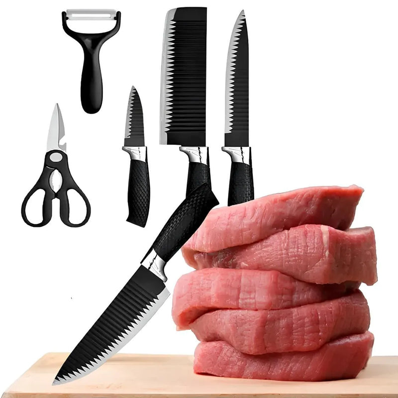 Conjunto de 6 Facas de Cozinha - ChefSteel