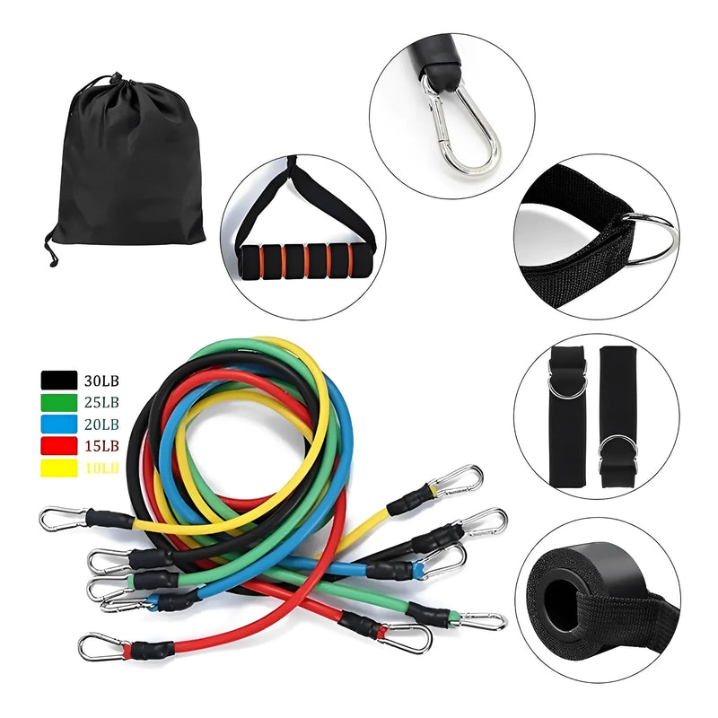 Kit Elásticos Extensores com 11 Peças - TrainStrong