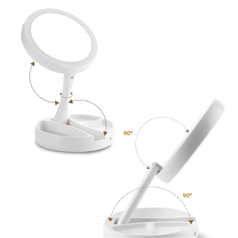 Espelho de Mesa com Luz LED Portátil - BeautyBright