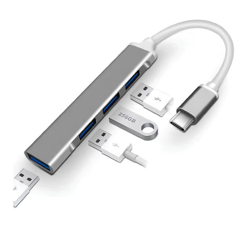 Adaptador Tipo-C com 4 Portas USB - Conecta+