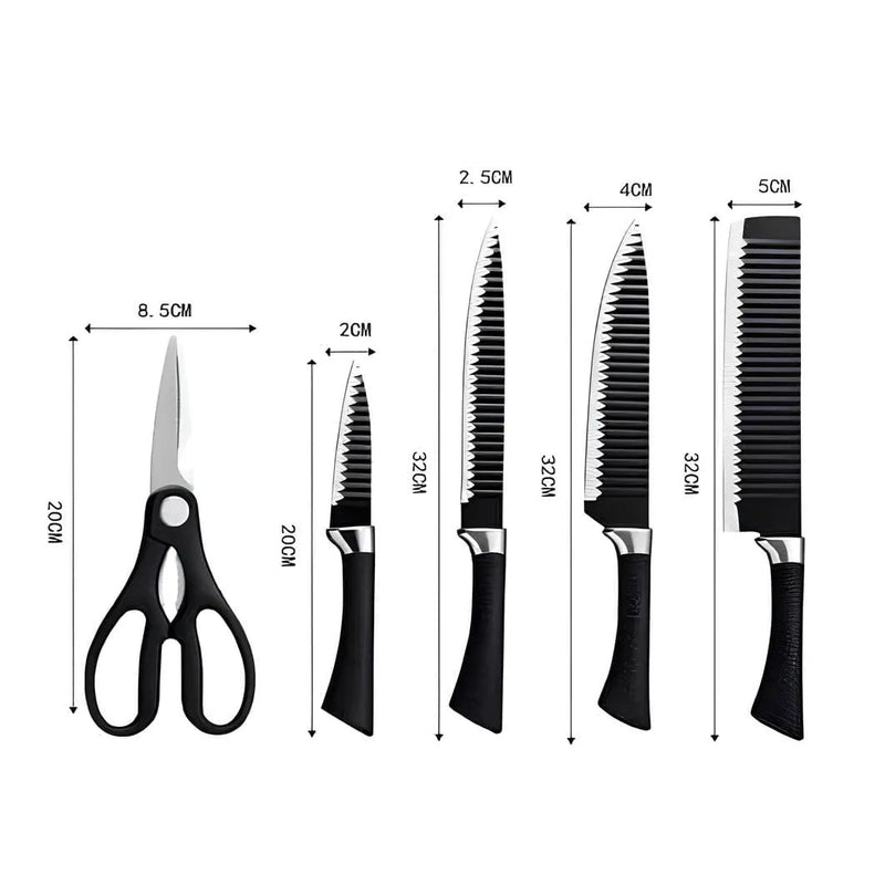 Conjunto de 6 Facas de Cozinha - ChefSteel